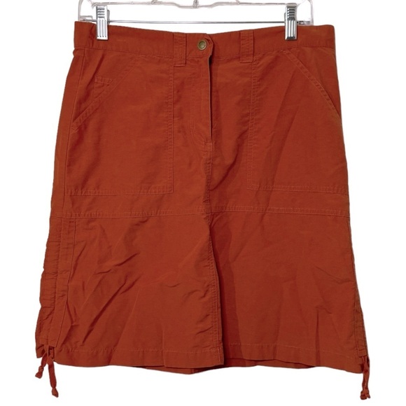 Woolrich Skirt Ruched Sides Henna Burnt Orange Color Women's Size 8 - Picture 1 of 8